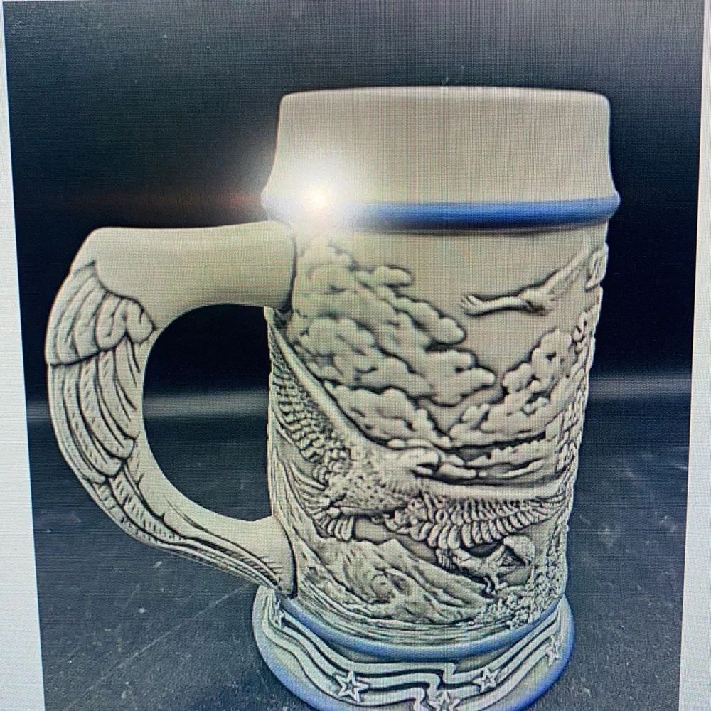 Tom O’Brien Bald Eagle Ceramic Bear Stein 2000 - Picture 6 of 7